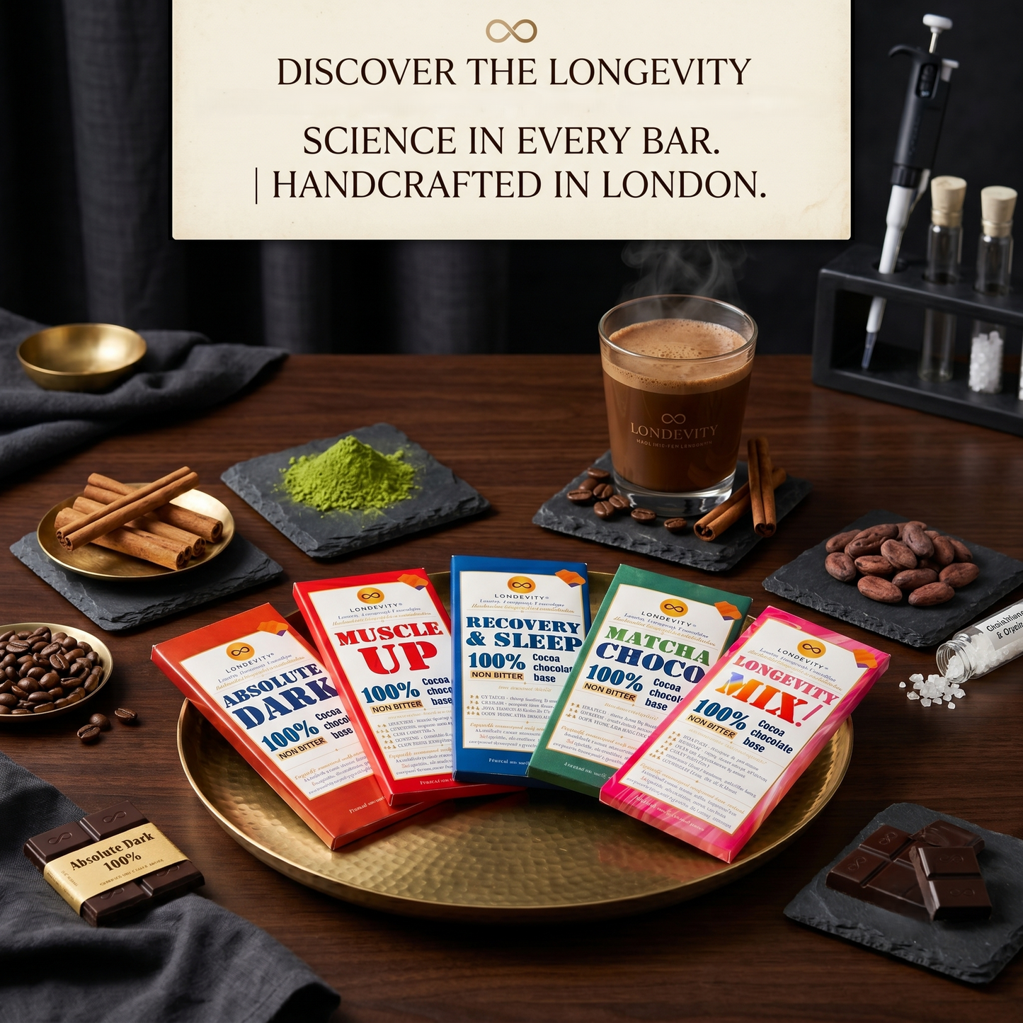 100% Dark Clinical Functional Chocolate Bar