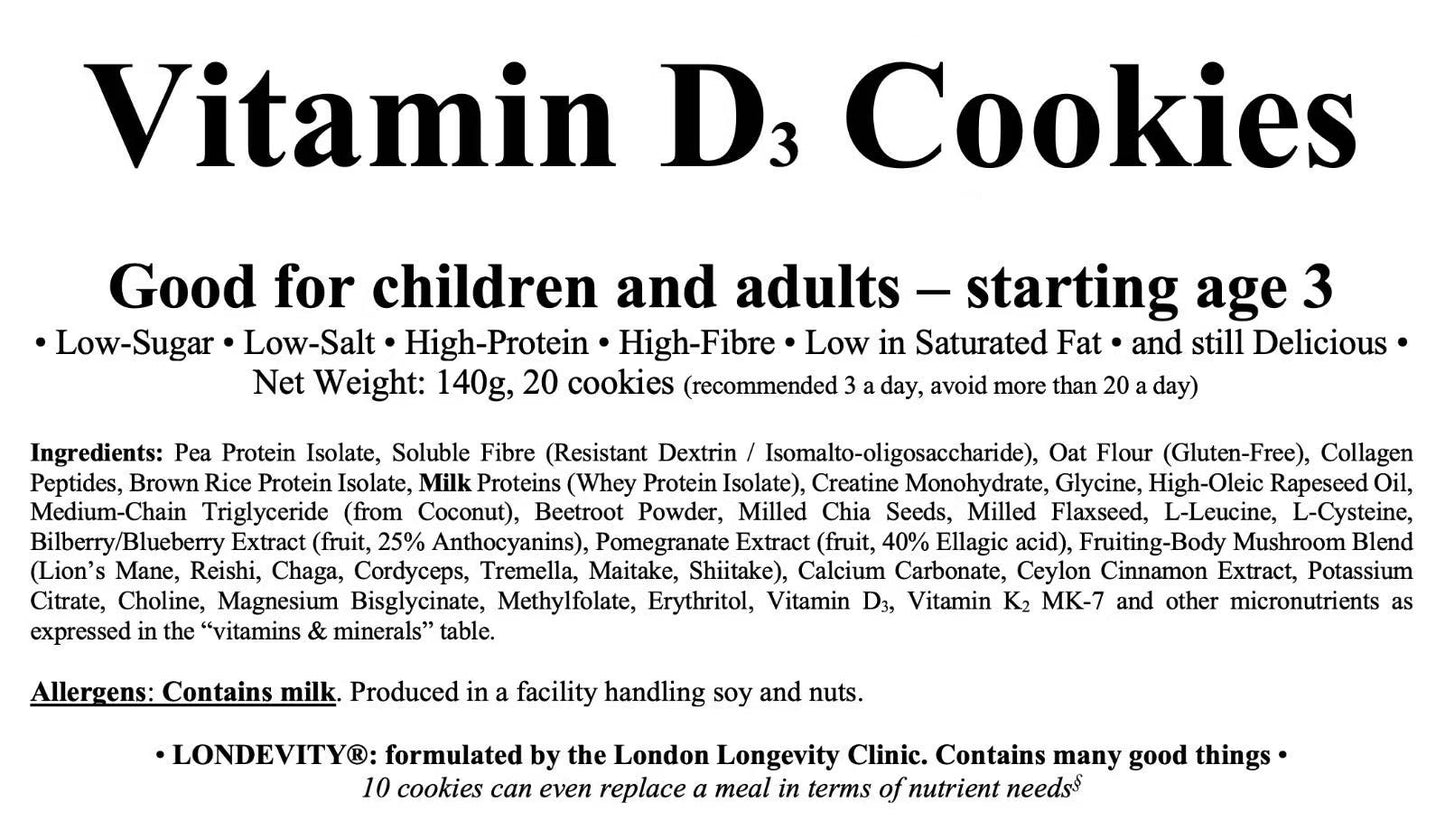 LONDEVITY® Vitamin D3 Cookies - Sunshine in Every Bite (For All Ages)