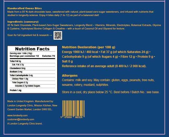🍫 LONDEVITY® Chocolate Clinical Functional Chocolate :Daily Completion