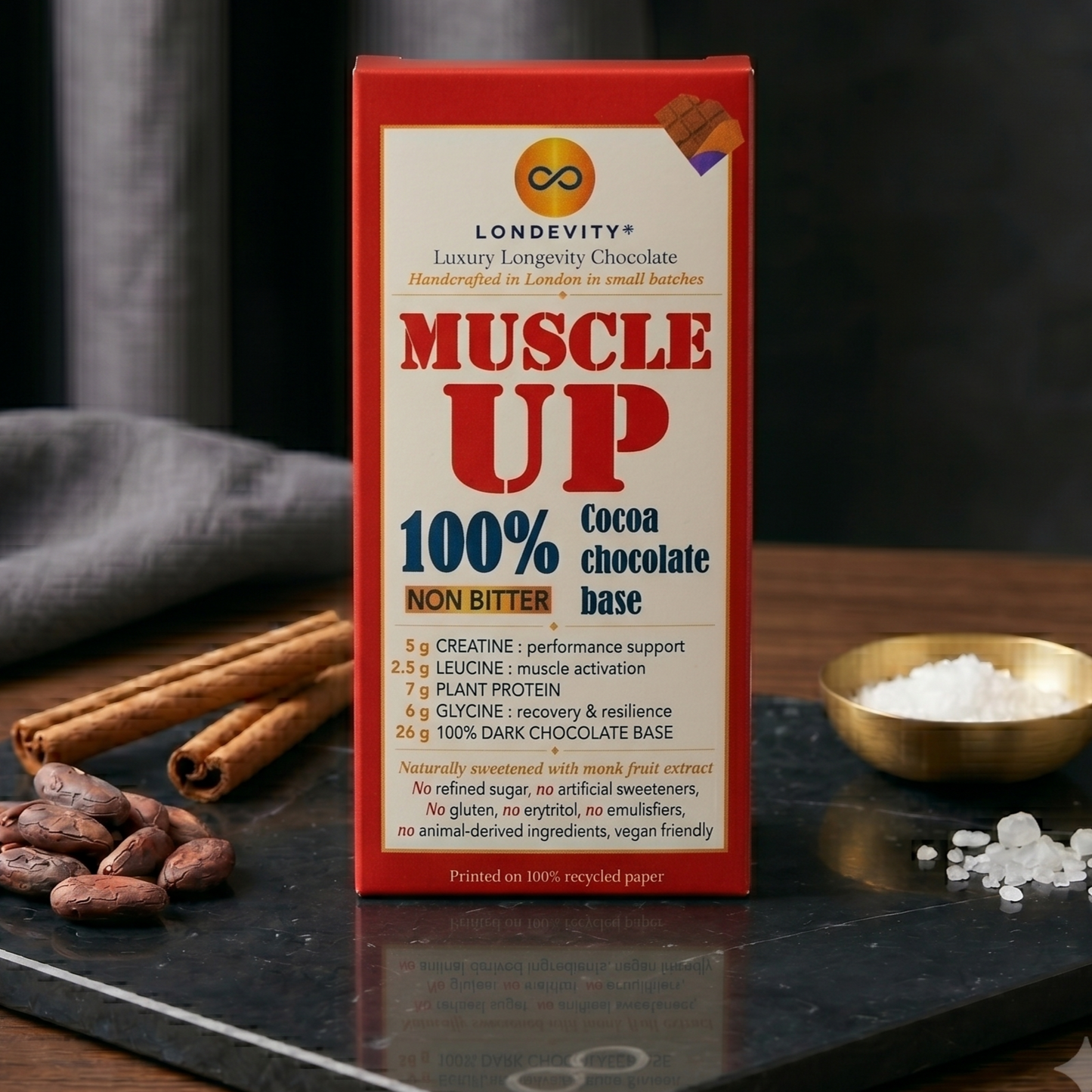100% Dark Clinical Functional Chocolate Bar