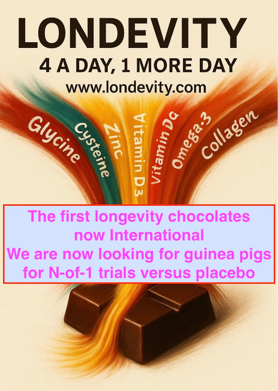 The 3 month longevity chocolate Guinea Pig! 1 month longevity, 1 month placebo, and measures around