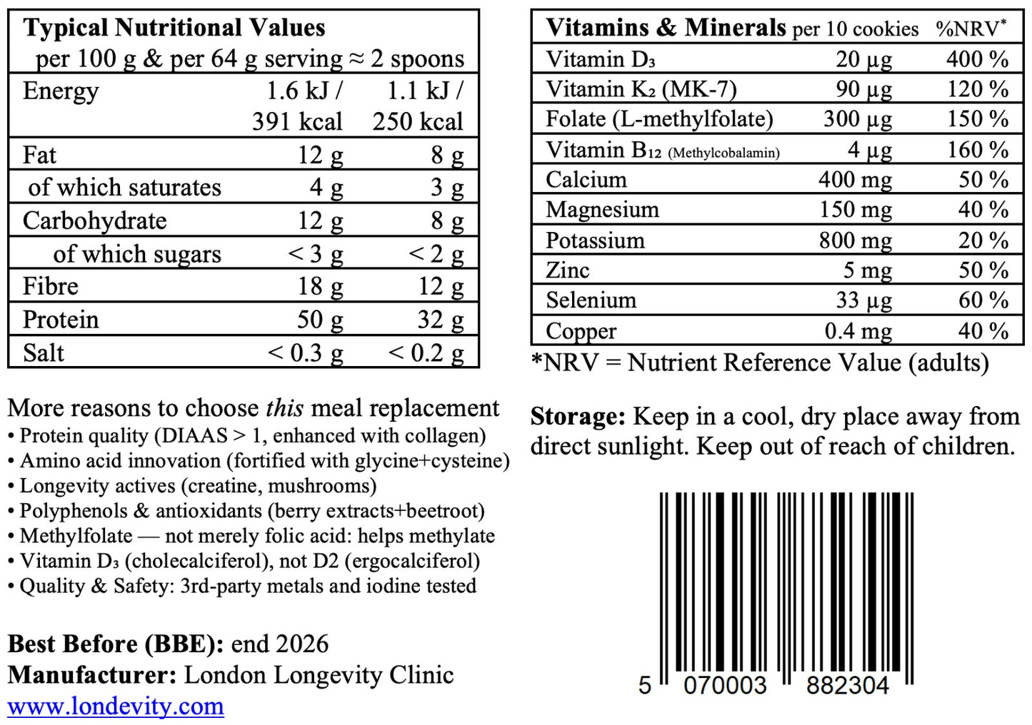 LONDEVITY® Meal Replacement Shakes