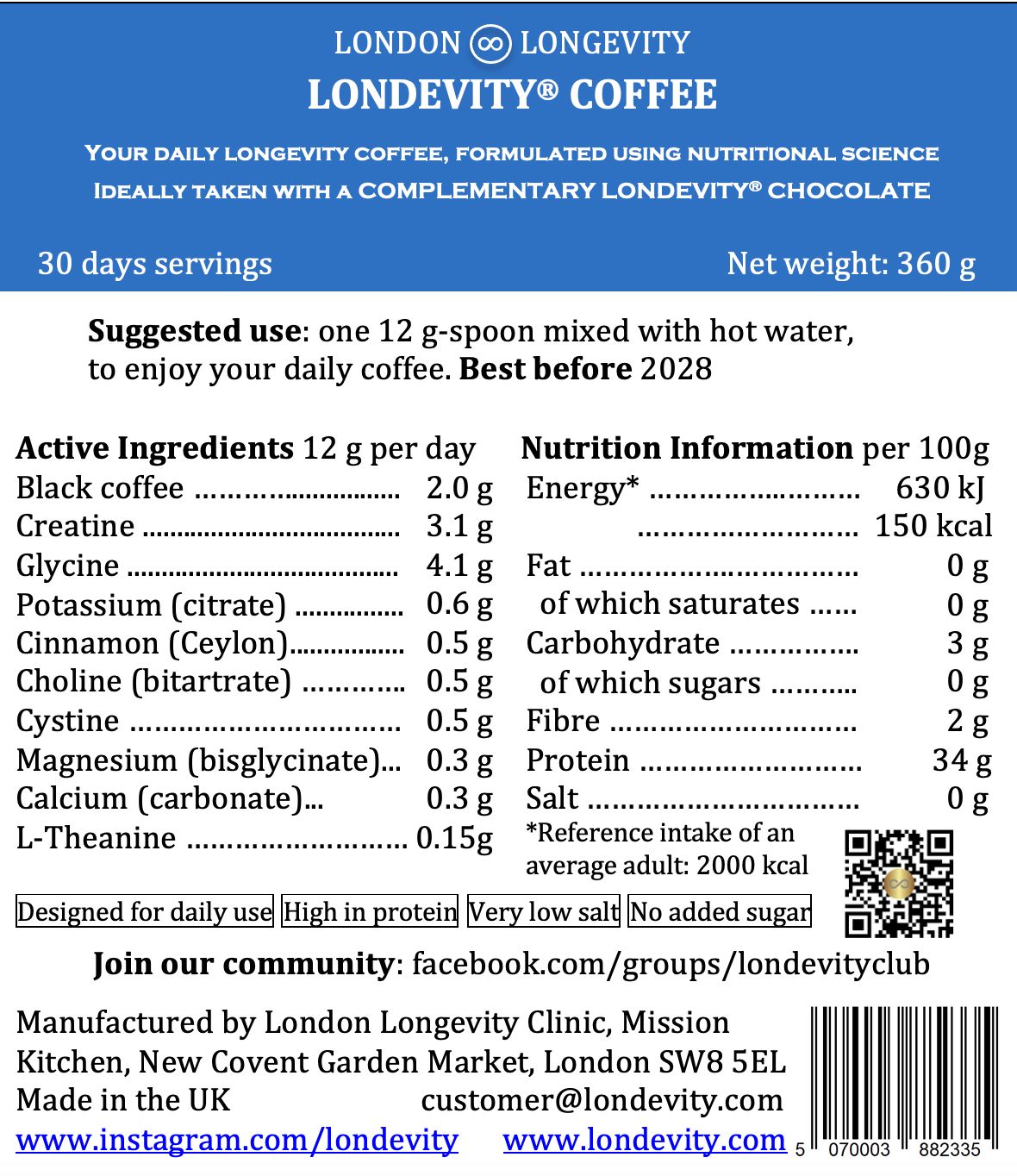 ☕ LONDEVITY® COFFEE  Clinical Functional Coffee — Daily Longevity System